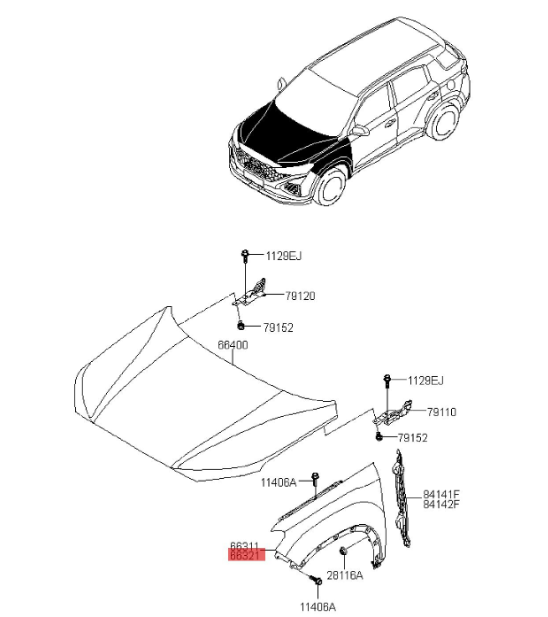 Suitable for IX35 front fender