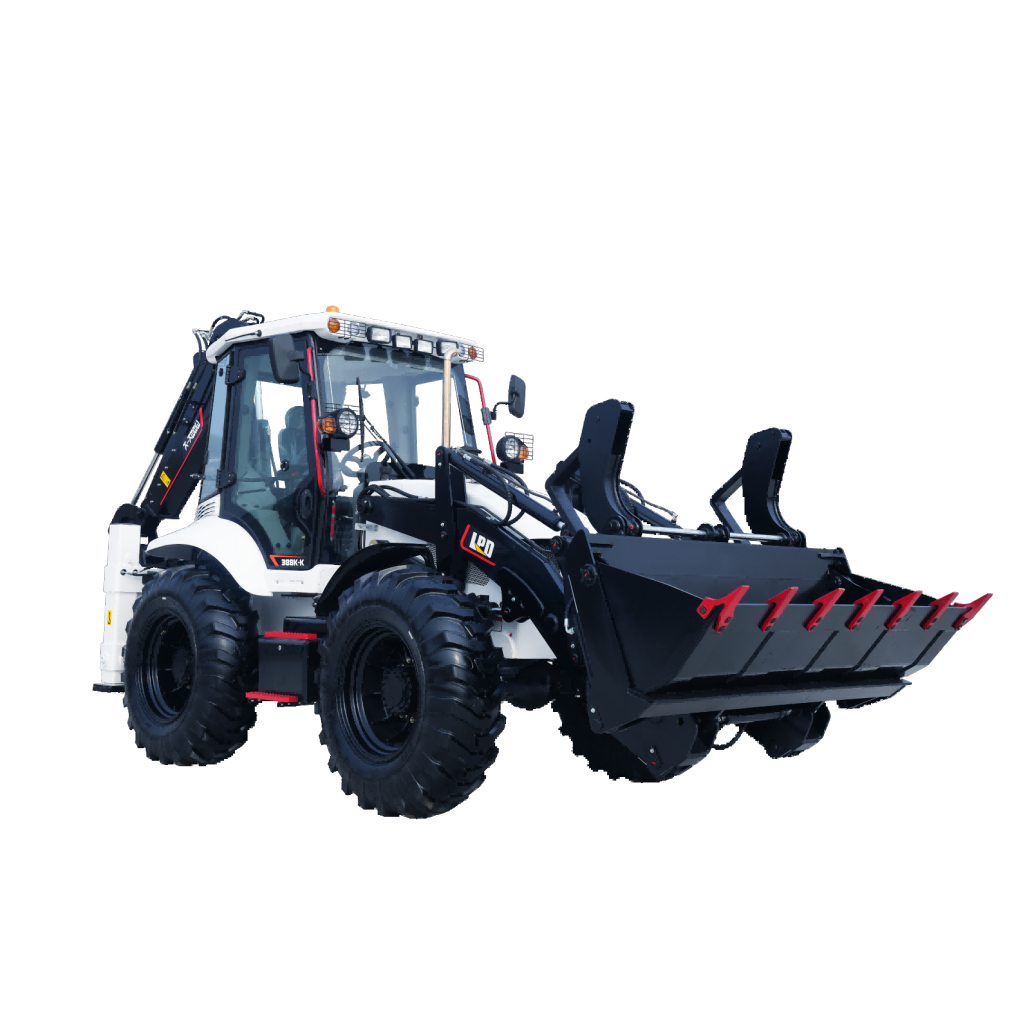 Backhoe Loader With Four-Wheel Steering