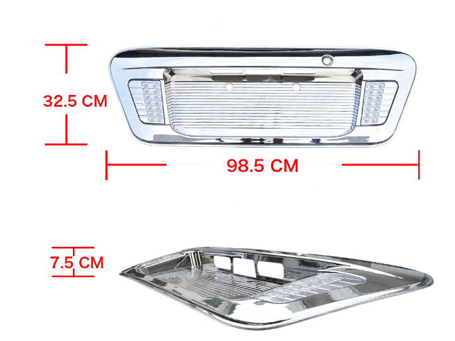 Plated license plate frame, LED light, Suitable for Toyota Hiace