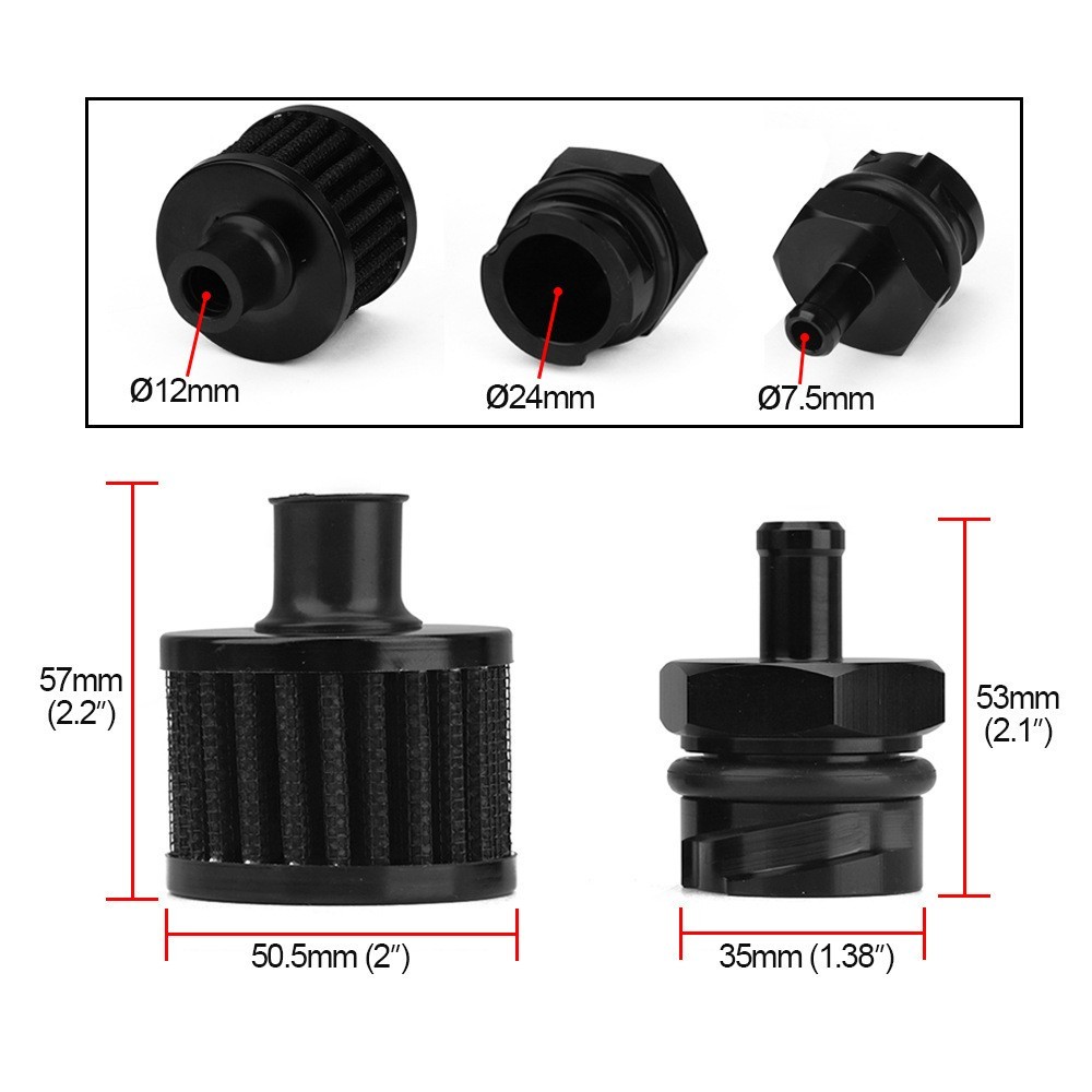 Bonnet oil cap with air filter