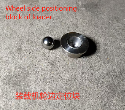 Wheel side positioning block of loader